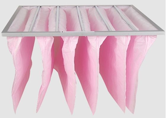 8つのポケット エア フィルターの要素、70%-95%空気清浄器はF5 F6 F7を袋に入れる
