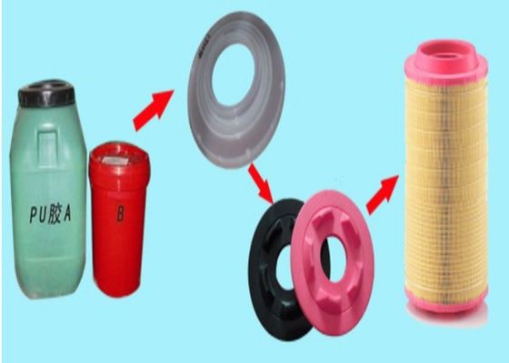自動車エア フィルターのための黒いオレンジPUの接着剤はPU型のエア フィルター材料のために使用される